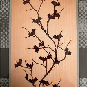 Black Bat Branch LED Halloween Garland